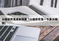 小程序開發(fā)成本預(yù)算（小程序開發(fā)一個(gè)多少錢啊）